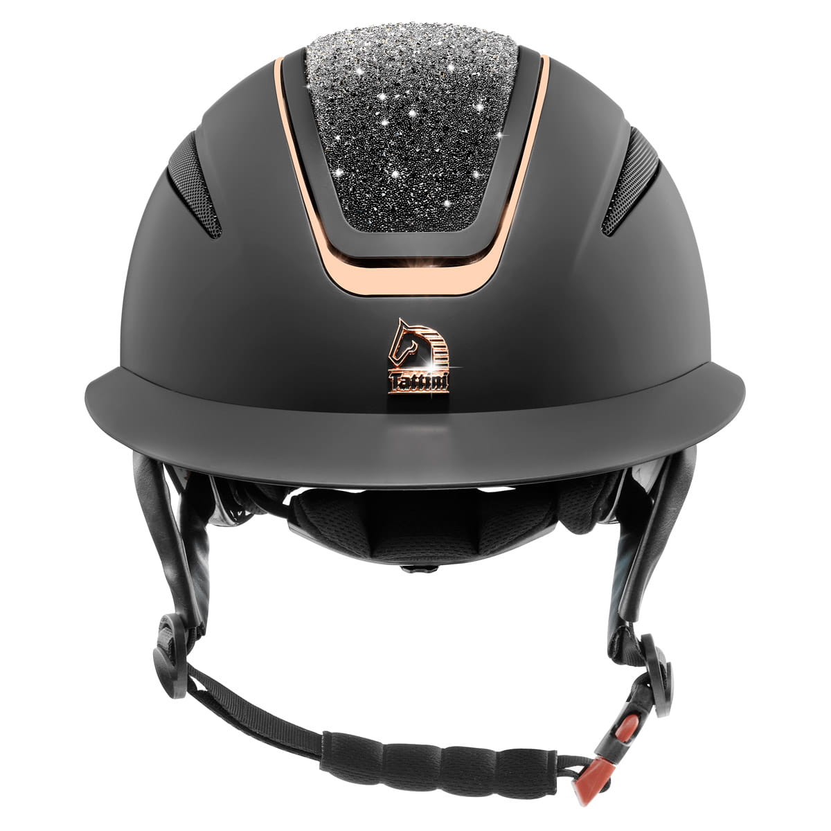 Kask jeździecki Tattini Nettuno Black + Pink Gold - Cavalo
