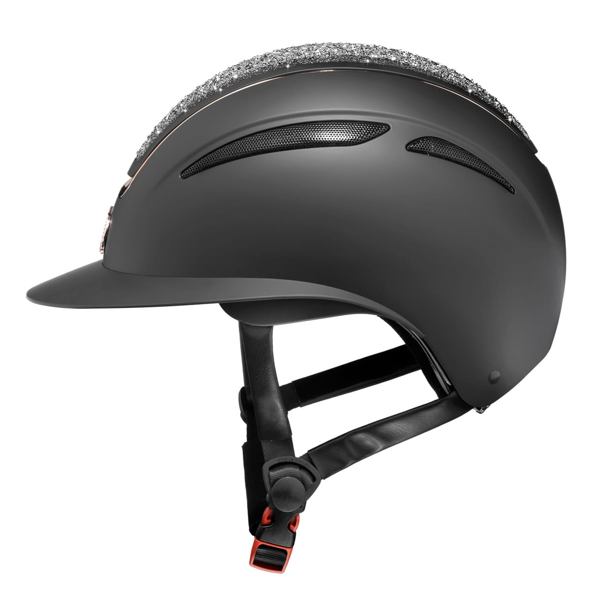 Kask jeździecki Tattini Nettuno Black + Pink Gold - Cavalo