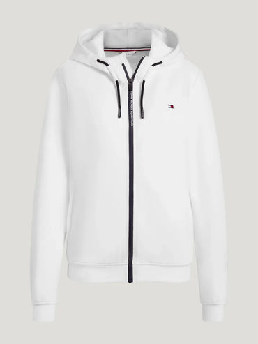Profil białej bluzy z kapturem Tommy Hilfiger Kingston, suwak i kaptur