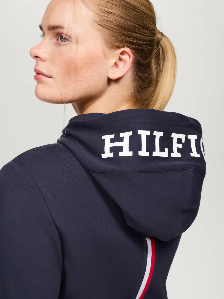 Granatowa bluza Tommy Hilfiger Kingston – kieszenie, ściągacze, zamek, tyl