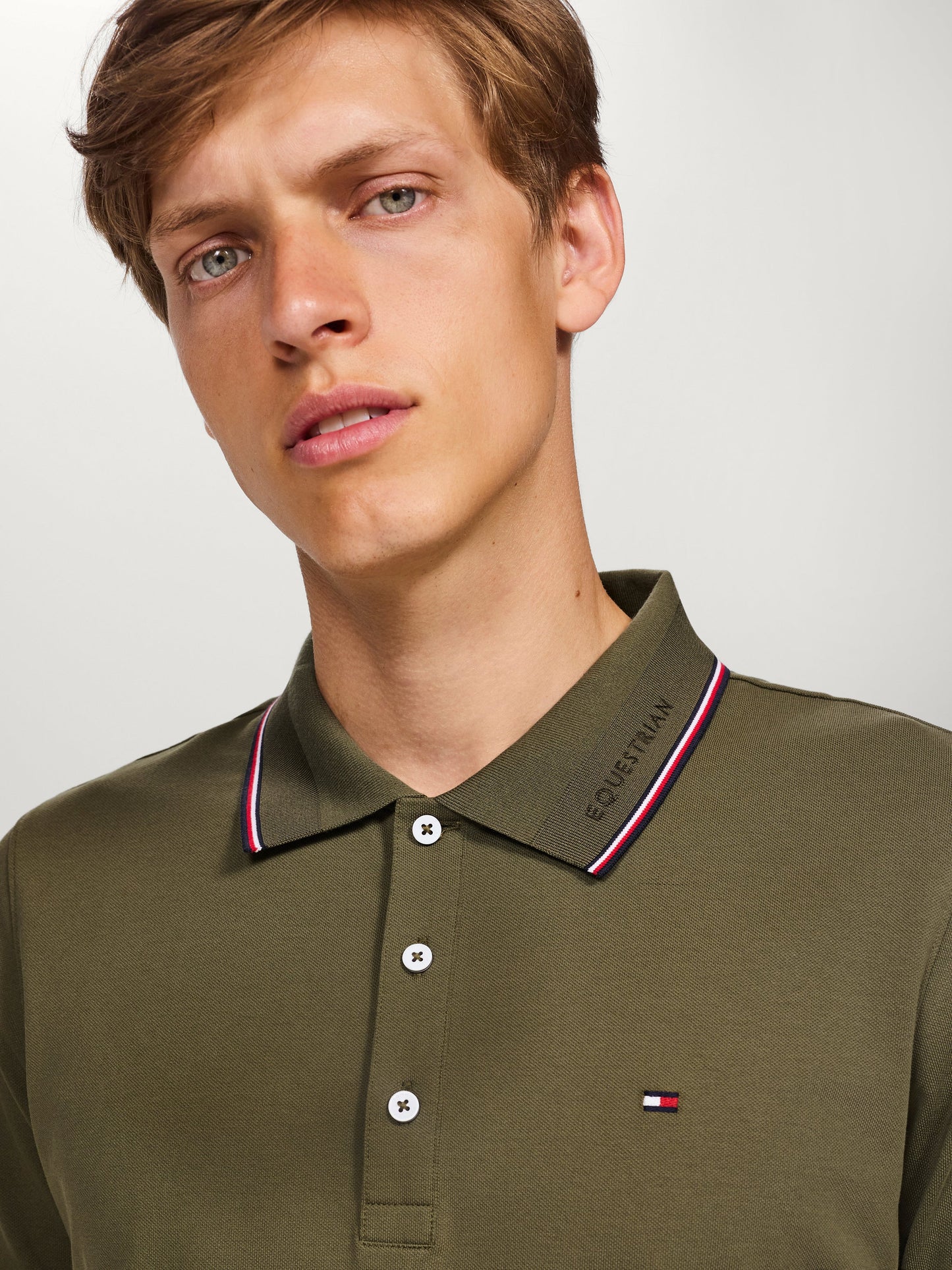 Koszulka polo Tommy Hilfiger Harrison Pique z krótkim rękawem DESERT SKY - Cavalo
