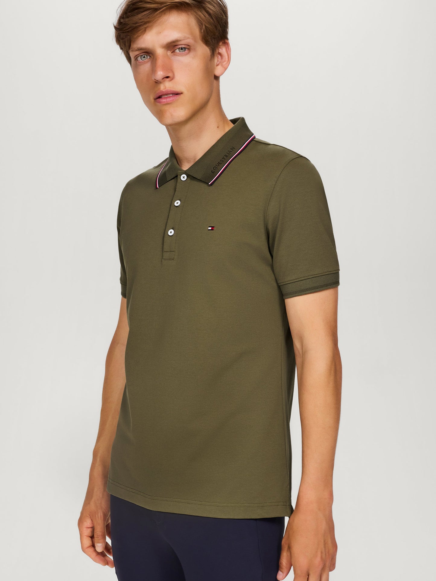 Koszulka polo Tommy Hilfiger Harrison Pique z krótkim rękawem DESERT SKY - Cavalo