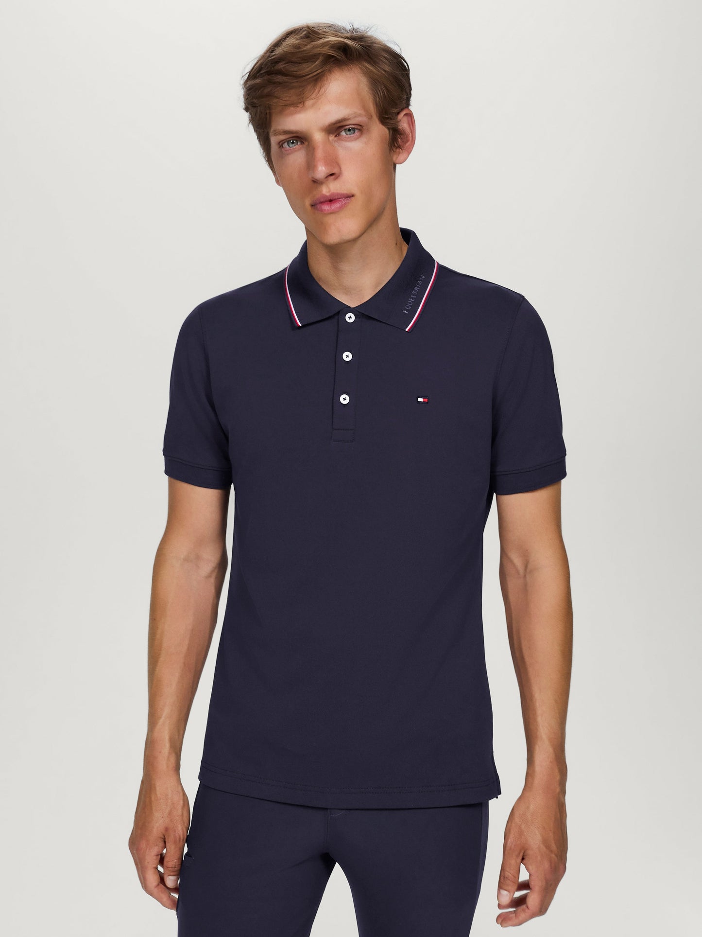Koszulka polo Tommy Hilfiger Harrison Pique z krótkim rękawem DESERT SKY - Cavalo