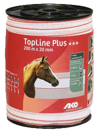 Taśma dla koni Ako TopLine Plus 20mm/200 m