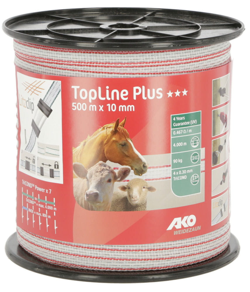 Taśma  dla koni Ako Top Line  Plus 10 mm/500 m