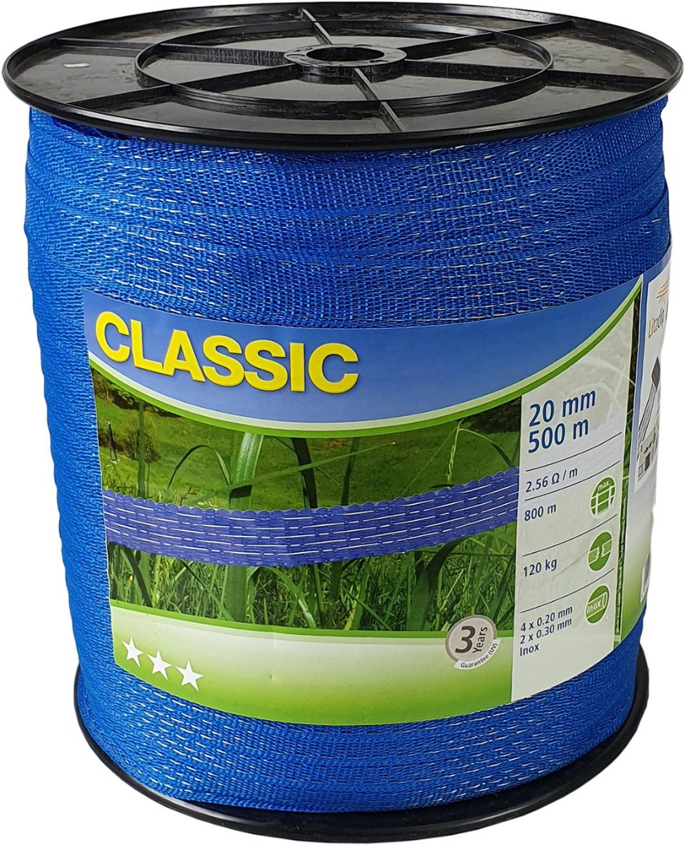 Taśma ogrodzeniowa CLASSIC 500 m x 20 mm, niebieska Kerbl