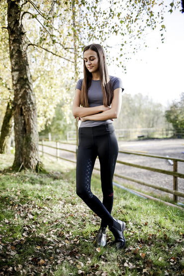 Legginsy jeździeckie Equona damskie czarny Covalliero