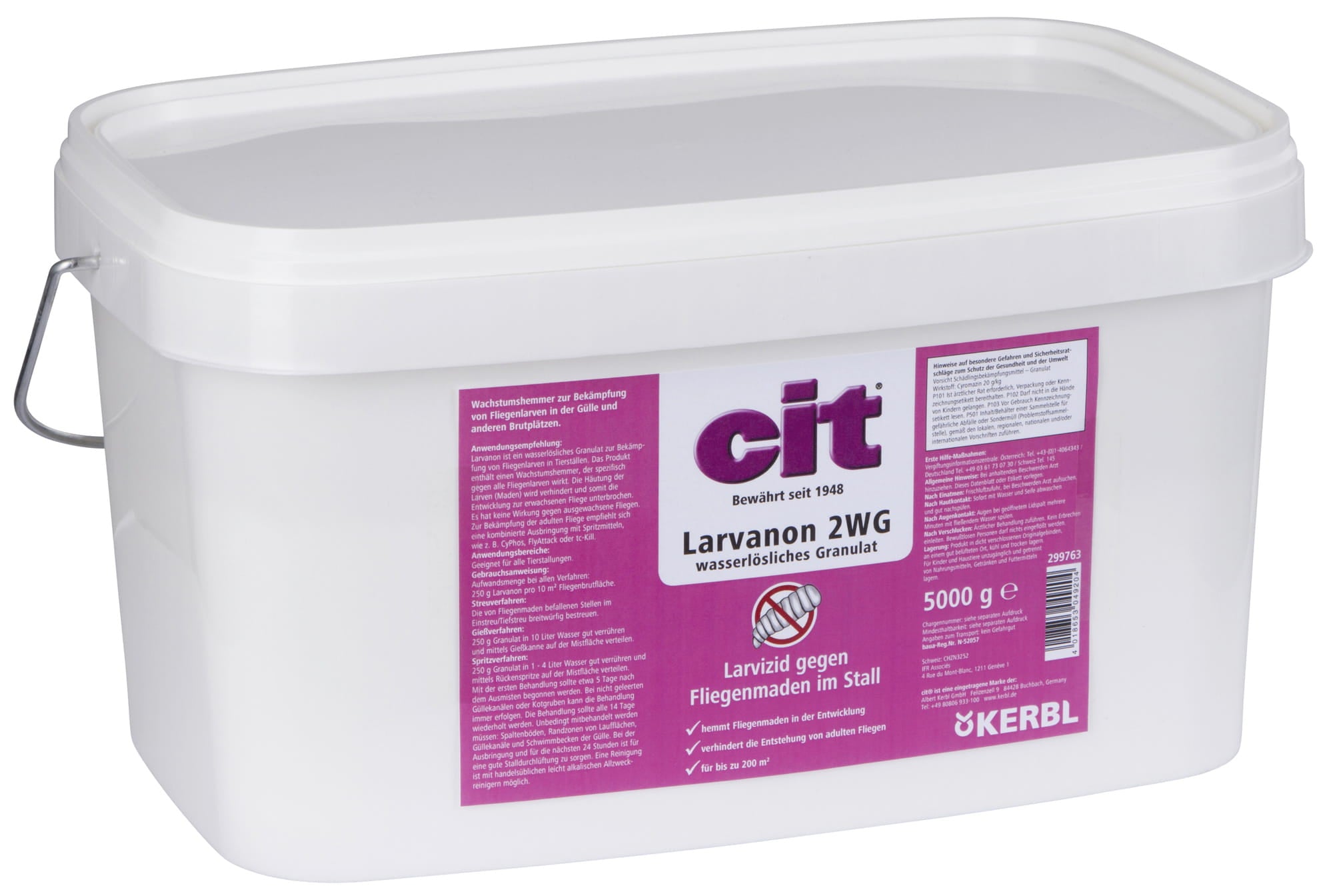 Środek owadobójczy na  larwy much Larvanon 2 WG, 5000 g, Kerbl - Cavalo