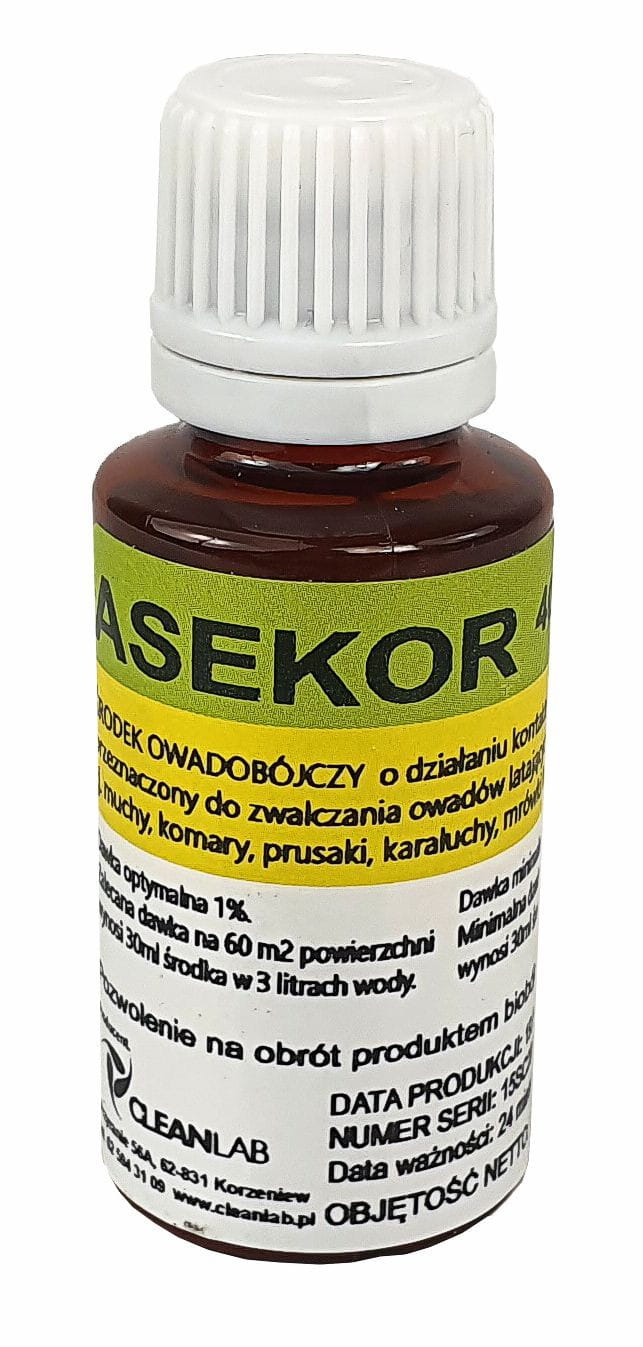 Środek owadobójczy na owady biegające i latające ASEKOR 400 Plus koncentrat 30 ml