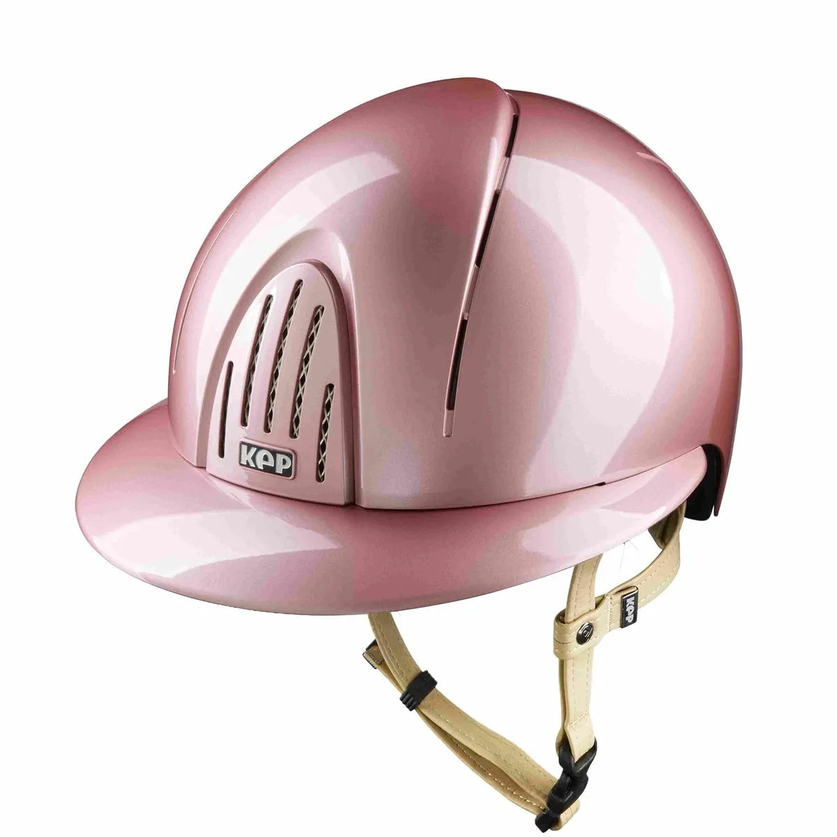 KEP Italia Kask Smart Nova Metal Polish Polo Visor Pink Cream Strap