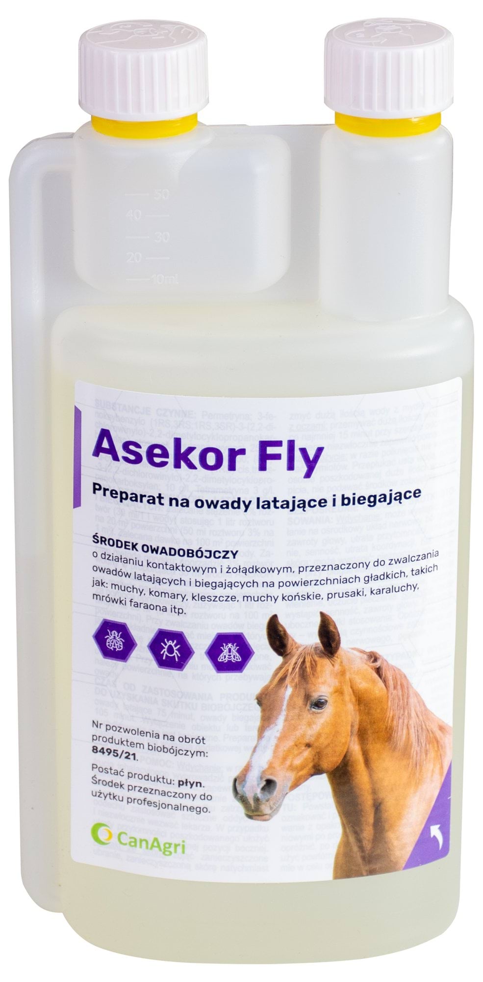 Preparat na owady latające i biegające ASEKOR FLY bezbarwny 1000 ml
