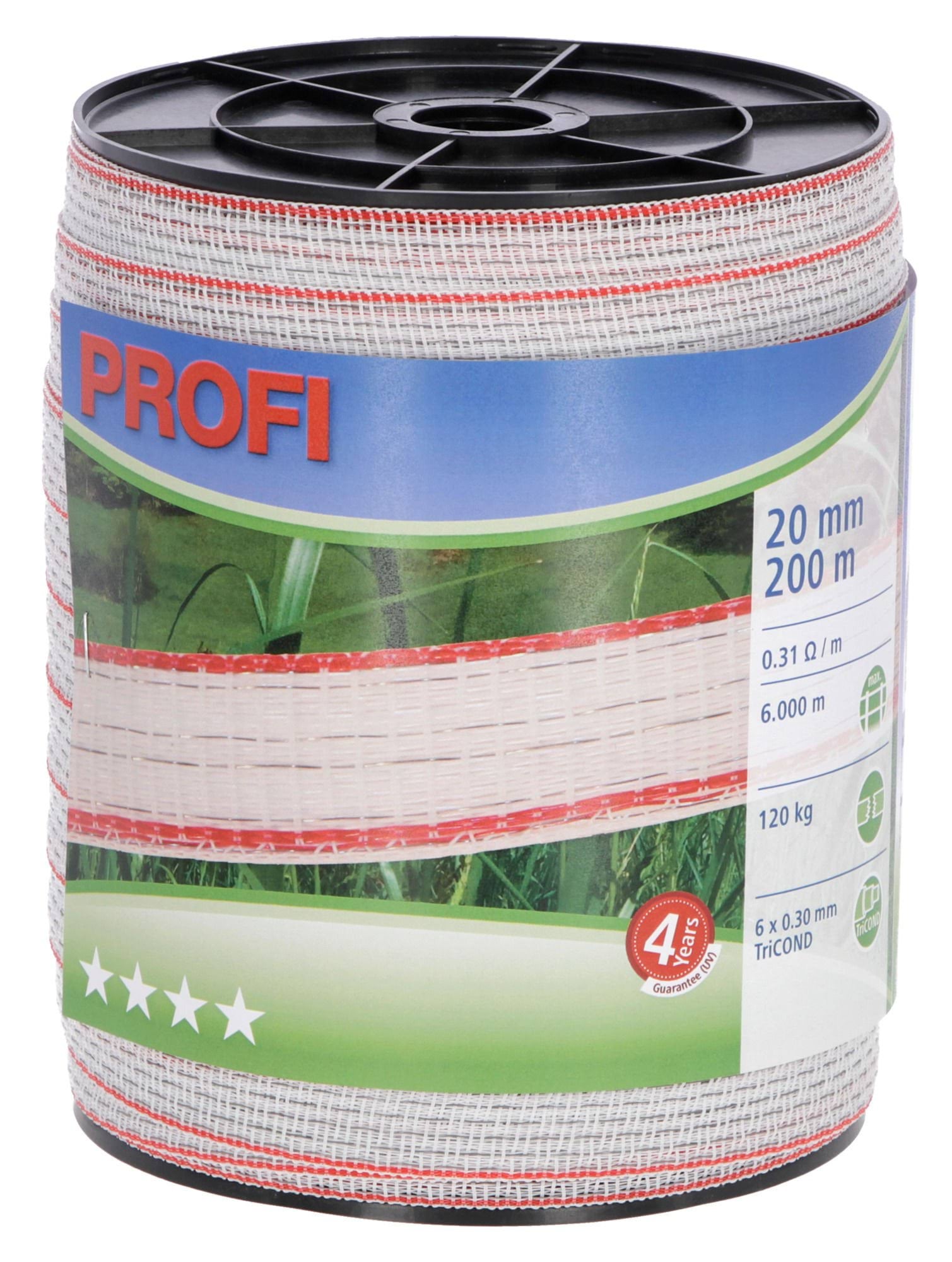 Taśma ogrodzeniowa PROFI 200m x 20mm biało-czerwona Kerbl