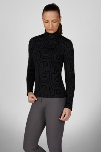 Pikeur A/W 26 Bluzka zip z nadrukiem damska black