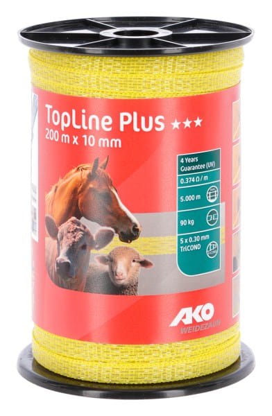 Taśma ogrodzeniowa TOP LINE PLUS Tricond, 200 m x 10 mm, żółto-pomarańczowa, AKO