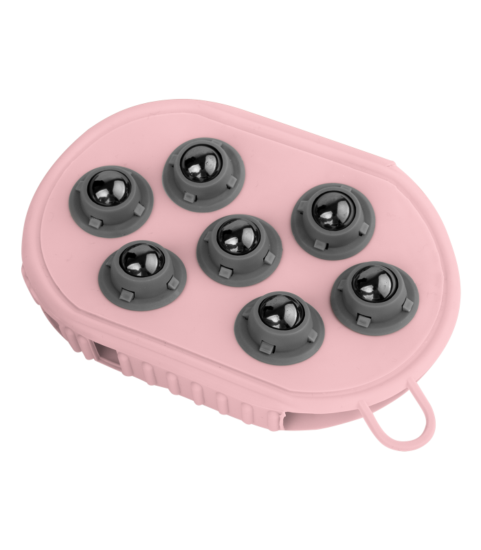 Magnetyczne zgrzebło z kulkami do masażu konia Linnea Pink Waldhausen