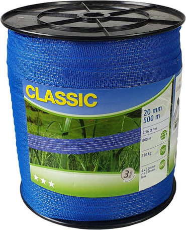 Taśma ogrodzeniowa CLASSIC 500 m x 20 mm, niebieska Kerbl