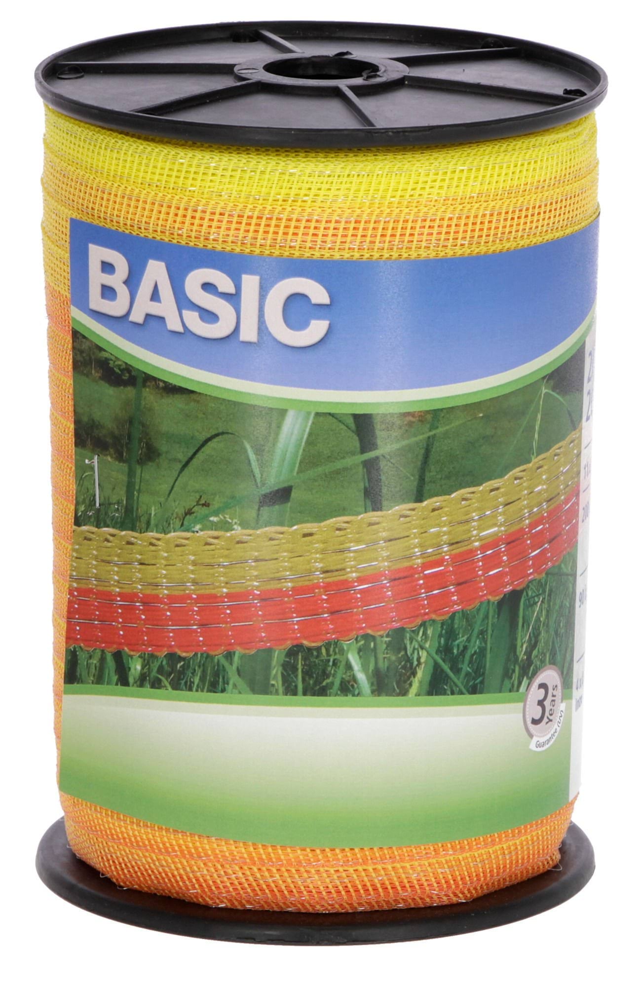 Taśma ogrodzeniowa BASIC 200m x 20mm żółto-pomarańczowa Kerbl