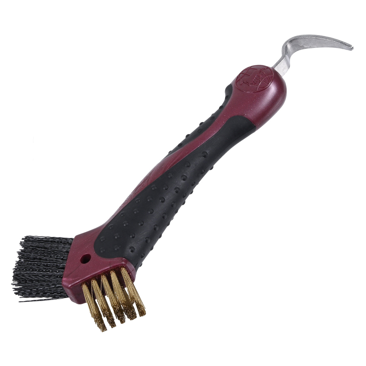 Imperial Riding Kopystka Scraper Dark Mauve Metallic z metalowym włosiem do czyszczenia kopyt