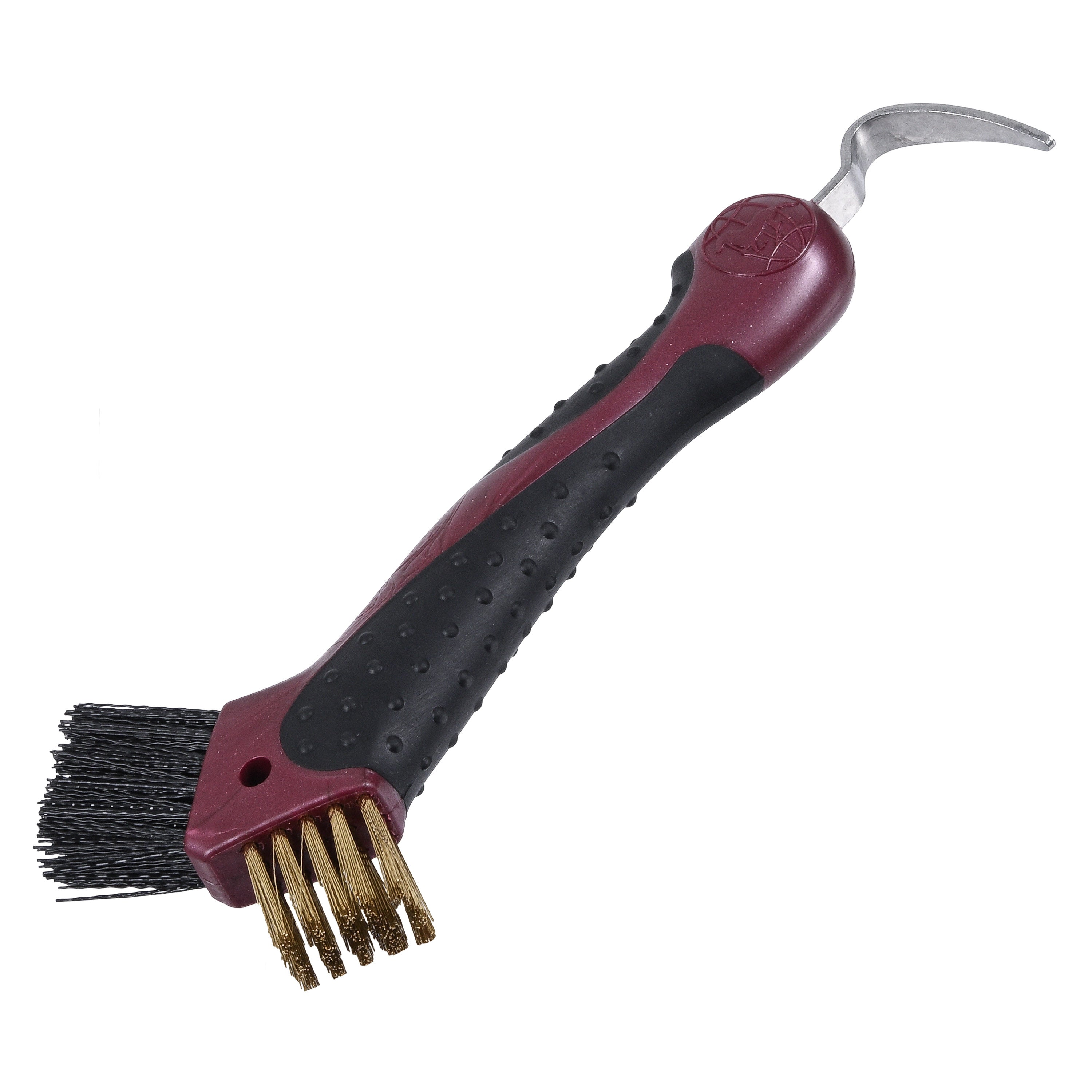 Imperial Riding Kopystka Scraper Dark Mauve Metallic z metalowym włosiem do czyszczenia kopyt