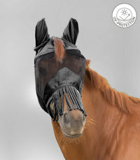 Waldhausen PREMIUM Fly Mask with Ear Protection and Nose Fringe – maska przeciw owadom z ochroną UV