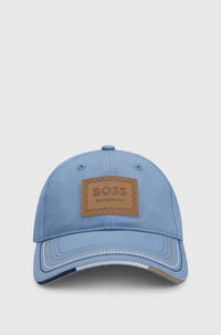 BOSS Equestrian Czapka z daszkiem ze skórzaną naszywką