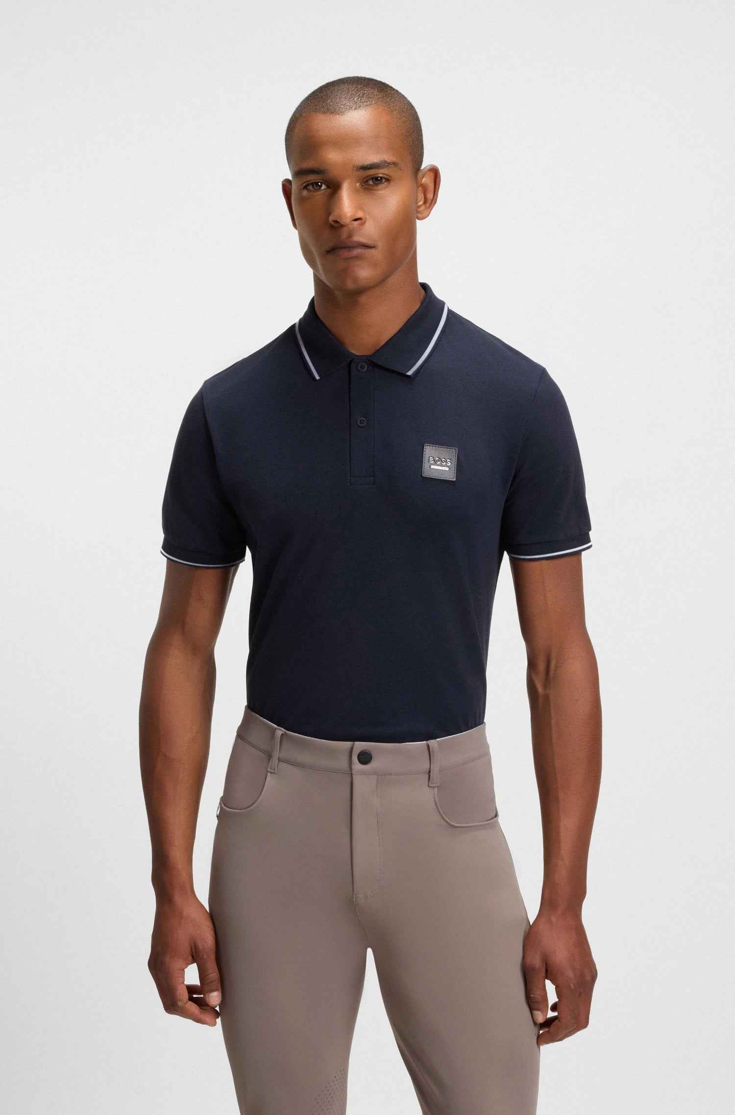 BOSS Equestrian Koszulka polo PAUL Polo Patch Sky Captain SS 2026