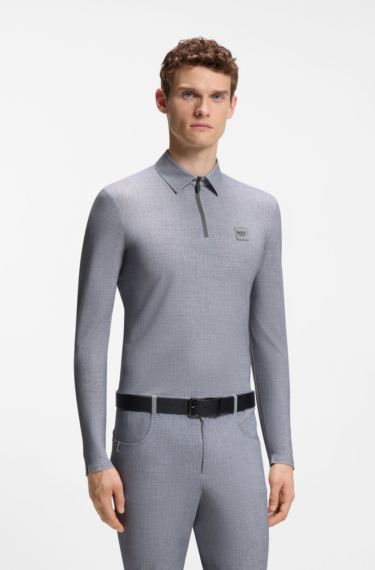 BOSS AW 2026 Koszulka treningowa męska Eaton Silver Grey Melange