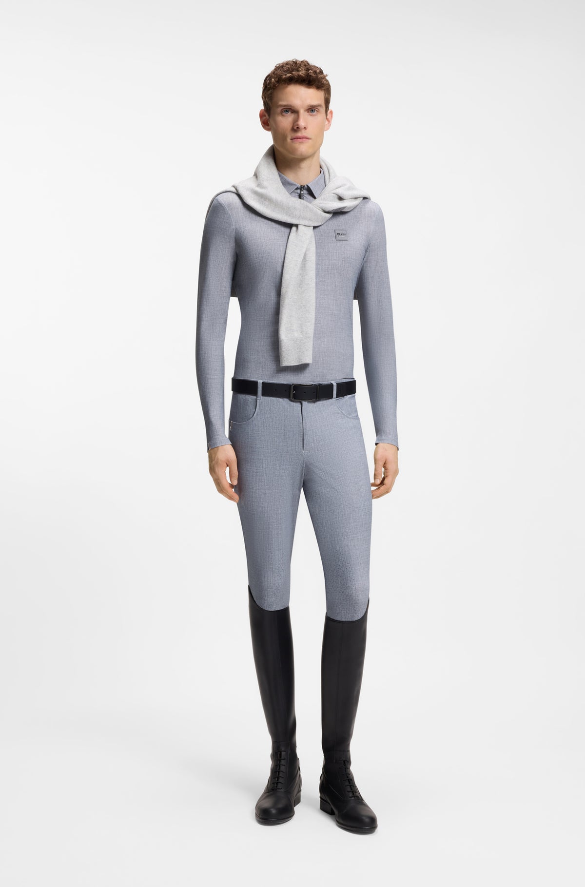 BOSS AW 2026 Koszulka treningowa męska Eaton Silver Grey Melange – zdjęcie 3