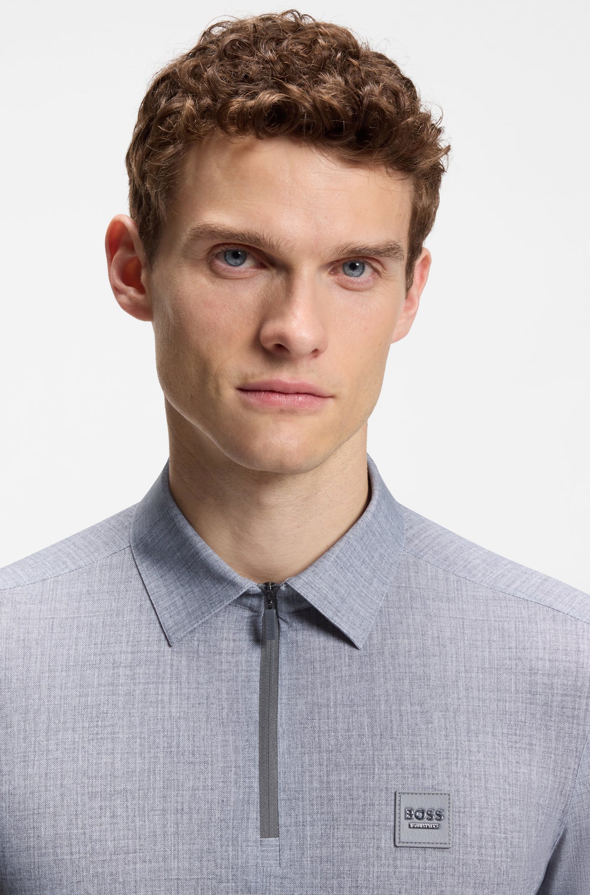BOSS AW 2026 Koszulka treningowa męska Eaton Silver Grey Melange – zdjęcie 5