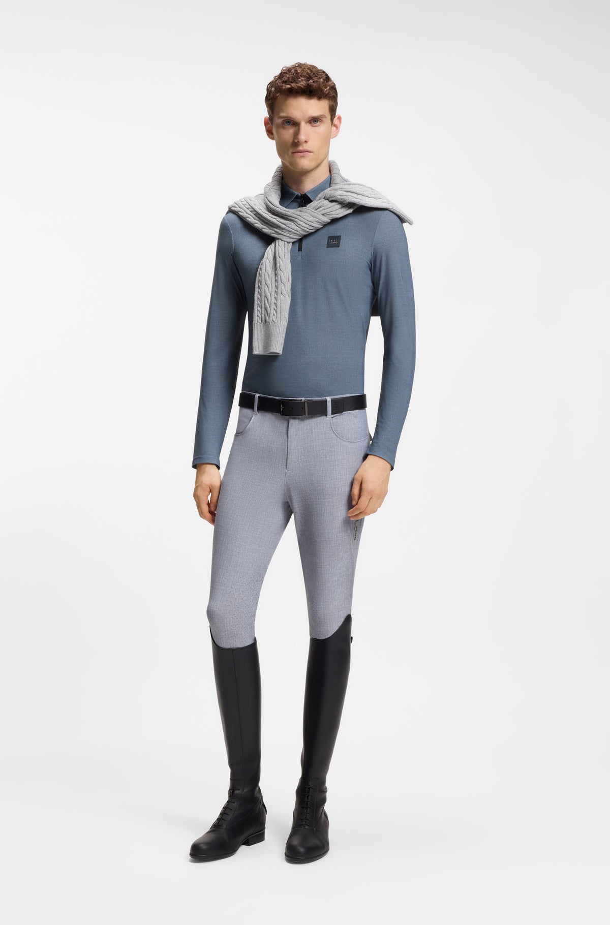 BOSS AW 2026 Koszulka treningowa męska Eaton Sky Captain Melange – zdjęcie 3