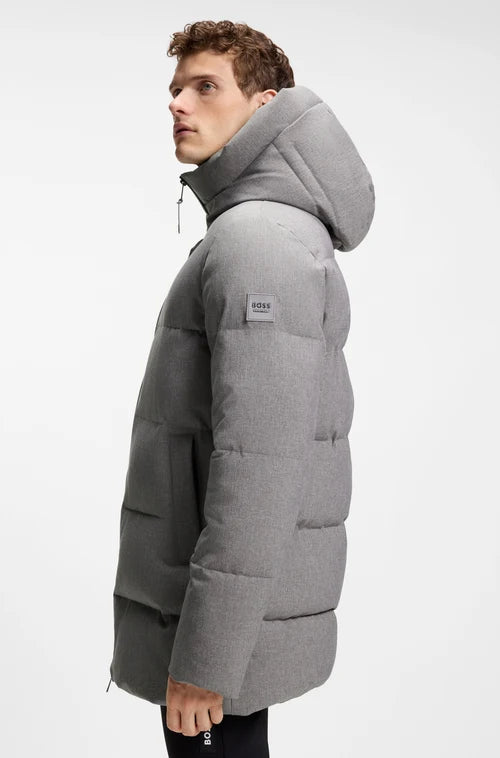 BOSS AW 2026 Parka pikowana Jaden Silver Grey Melange