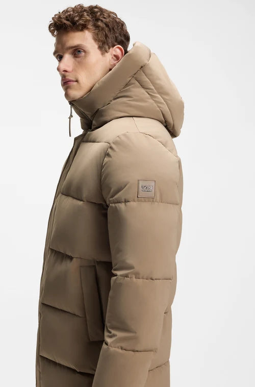 BOSS AW 2026 Parka pikowana Jaden Silver Grey Melange
