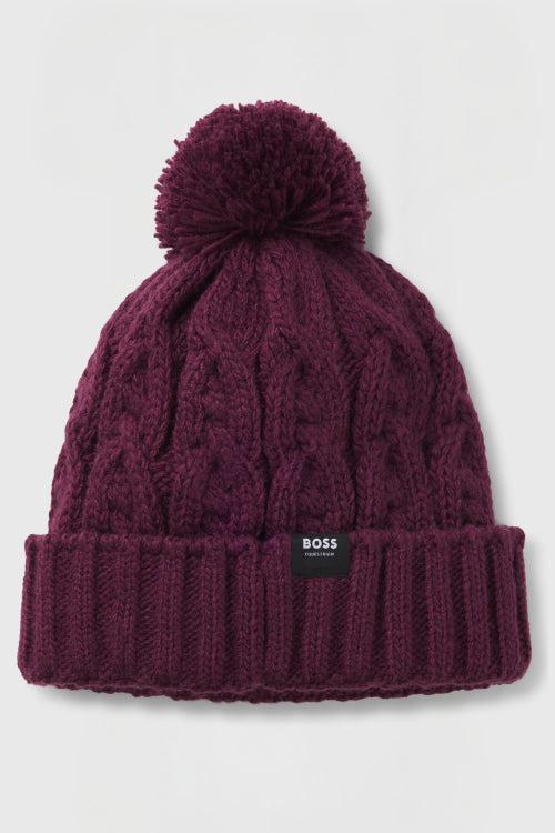 BOSS FW 2026 Czapka zimowa Bella Deep Purple