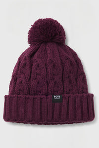 BOSS FW 2026 Czapka zimowa Bella Deep Purple