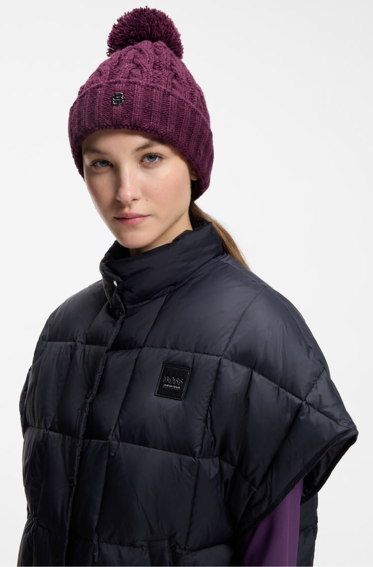 BOSS FW 2026 Czapka zimowa Bella Deep Purple