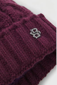 BOSS FW 2026 Czapka zimowa Bella Deep Purple