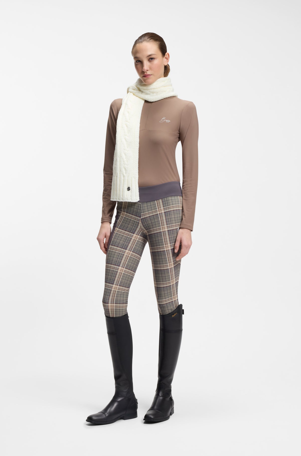 BOSS AW 2026 Szalik Bora Soft Cream – zdjęcie 3