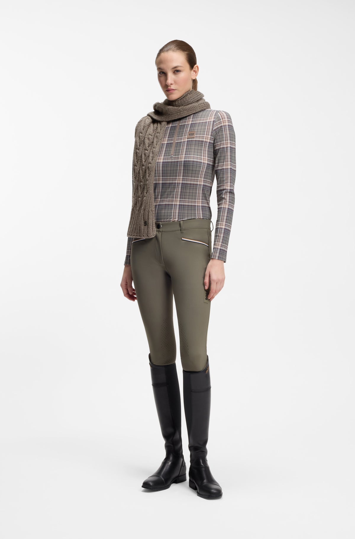 BOSS AW 2026 Szalik Bora Tealeaf – zdjęcie 3
