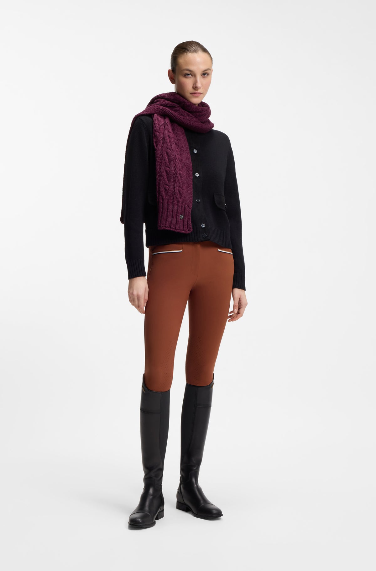 BOSS AW 2026 Szalik Bora Deep Purple – zdjęcie 4