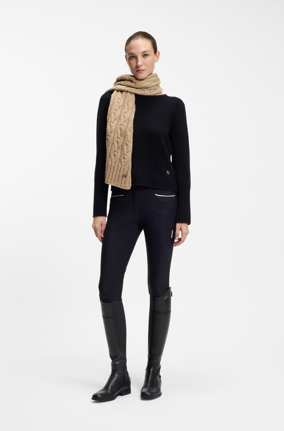 BOSS AW 2026 Szalik Bora Walnut – zdjęcie 3