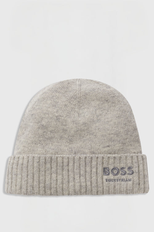BOSS FW 2026 Czapka zimowa Ron Grey Melange