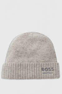 BOSS FW 2026 Czapka zimowa Ron Grey Melange