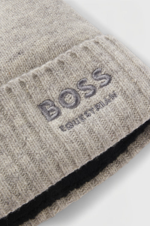 BOSS FW 2026 Czapka zimowa Ron Grey Melange