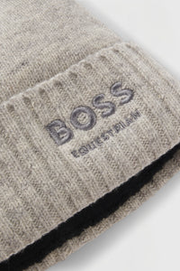 BOSS FW 2026 Czapka zimowa Ron Grey Melange