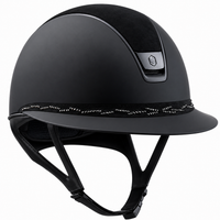 SAMSHIELD Kask Miss Shield 2.0 Shadowmatt Alcantara/Flower Swarovski Black
