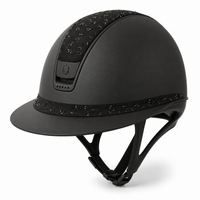 SAMSHIELD Kask jeździecki Miss Shield 2.0 Shadowmatt Leaf Alcantara Black Swarowski Crystal