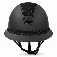 SAMSHIELD Kask jeździecki Miss Shield 2.0 Shadowmatt Leaf Alcantara Black Swarowski Crystal