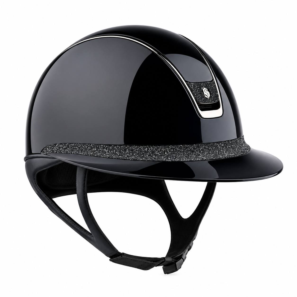 SAMSHIELD Kask jeździecki Miss Shield Shadowglossy 2.0 Crystal Fabric Swarovski Ocean Depth