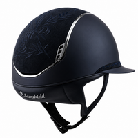 SAMSHIELD Kask jeździecki Shadowmatt 2.0 Embrodery Crystal Fabric Silver Navy