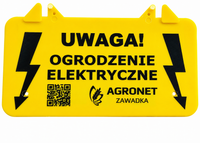 Tabliczka ostrzegawcza do ogrodzeń elektrycznych 10 x 20 cm